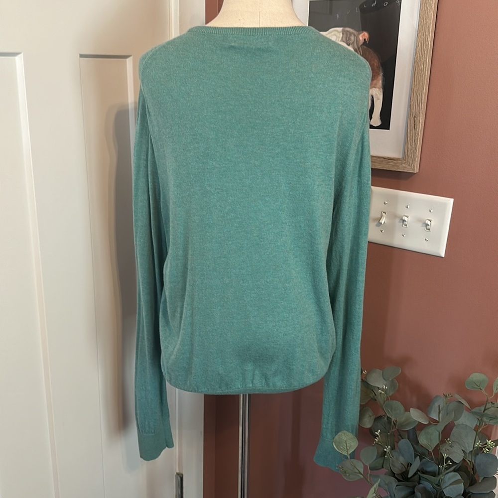 Polo Ralph Lauren Men’s turquoise cotton cashmere crewneck L long sleeve sweater - Picture 8 of 13